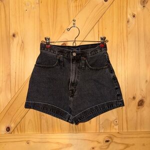 Abercrombie & Fitch High Waist Black Denim Shorts